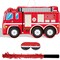 Fire Truck Piñata with Hanging Loop Blindfold Bat and Confetti Filler for Kids Boys Firefighter Firetruck Theme Birthday Party Decorations Supplies